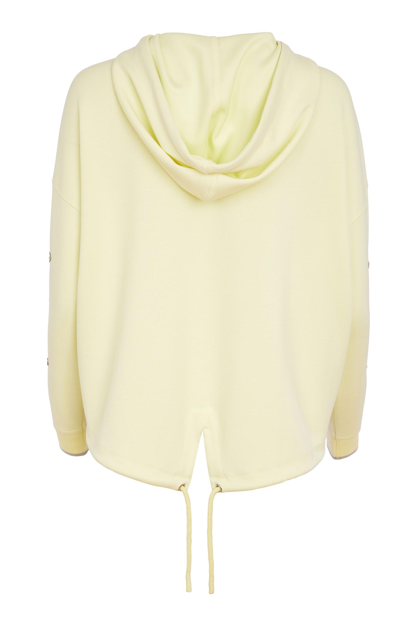 Naya NAS26214 Lemon Star Sleeve Hooded Top With Contrast Cuffs by Naya shown from back shop Naya at Dotique