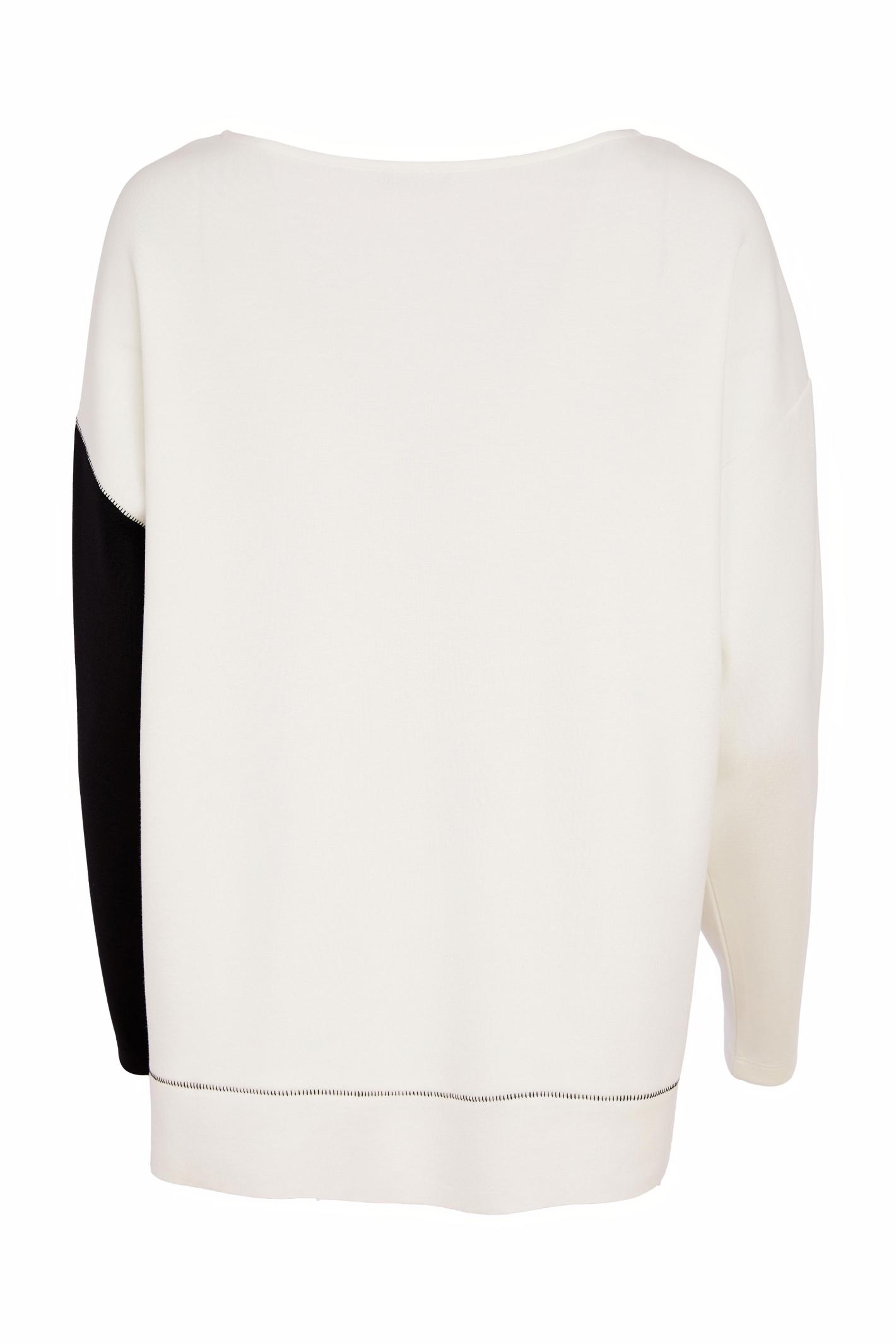 Naya NAS26228 Colour Block Sleeve Sweatshirt Cream & Black by Naya Shop the Naya collection at Dotique online store.