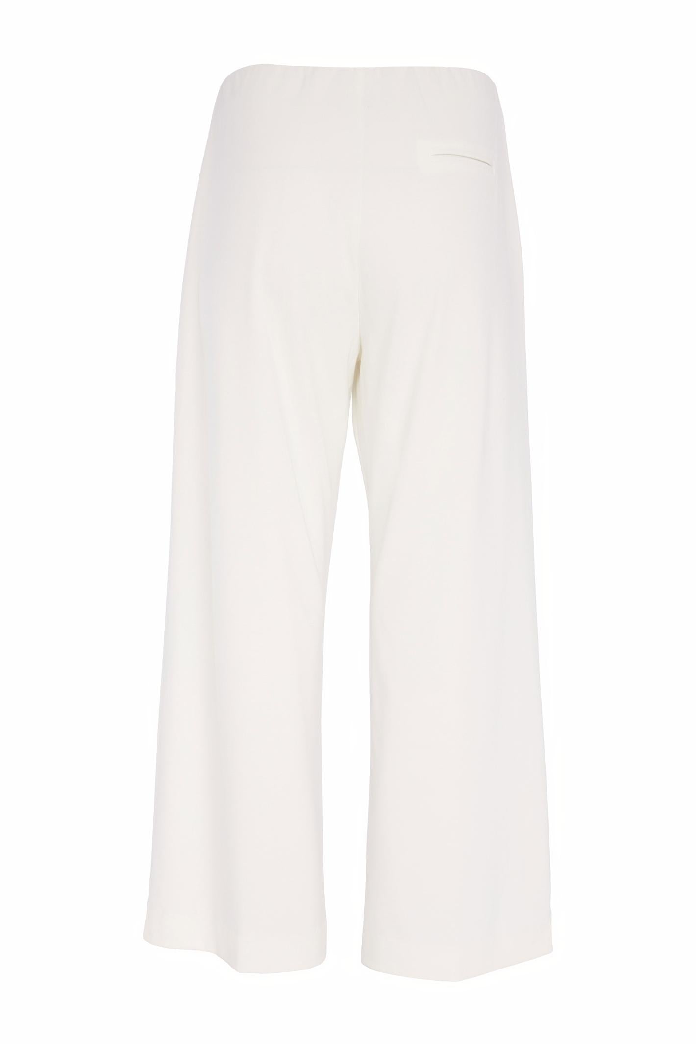Naya NAS26237 White Wide Leg Pull-On Trousers by Naya shown from back Shop Naya at Dotique for stylish wardrobe staples