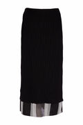 Naya NAS26258 Embossed Pull-On Midi Skirt with Stripe Hem by Naya, shop the Naya collection at Dotique online.