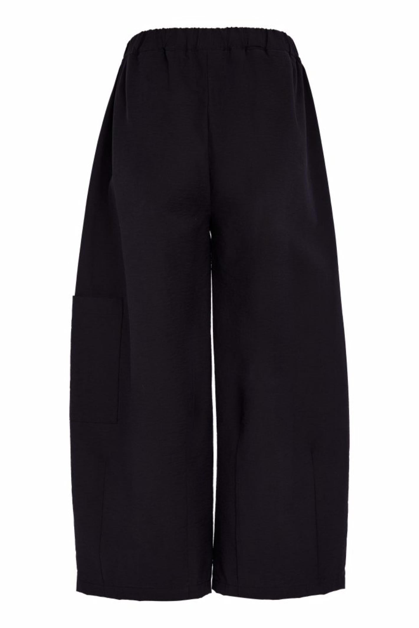 Naya NAS26260 Black Balloon Shape Trousers by Naya with pull-on waistband available to shop at Dotique online store