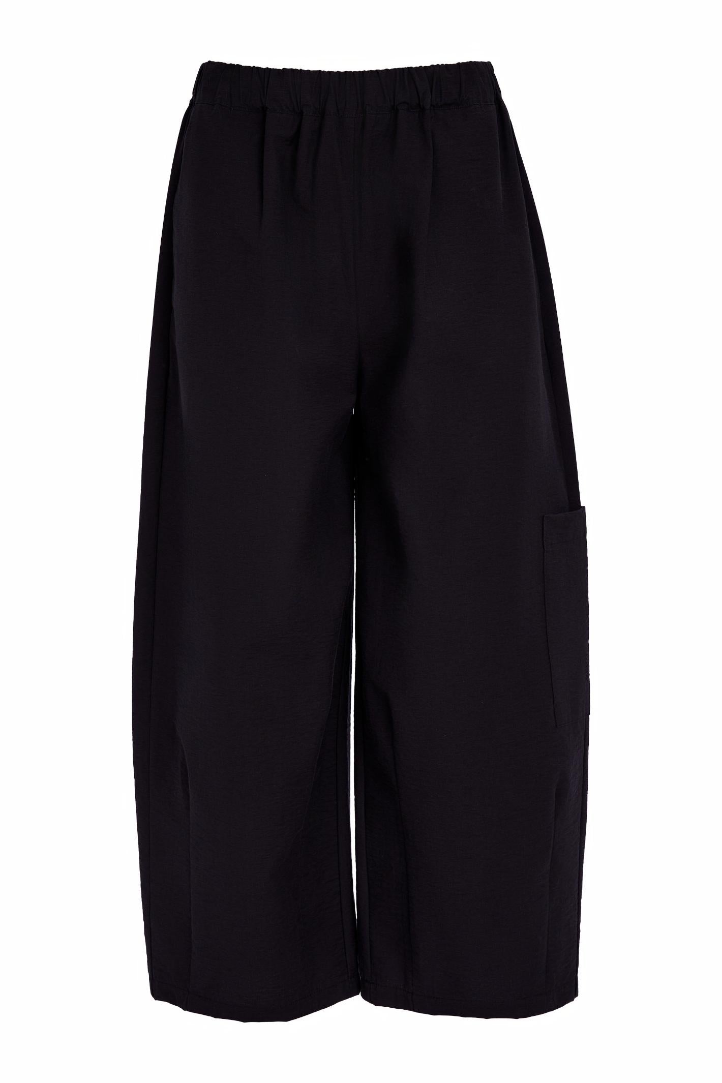 Naya NAS26260 Black Balloon Shape Trousers by Naya with pull-on waistband, shop Naya at Dotique for modern volume style