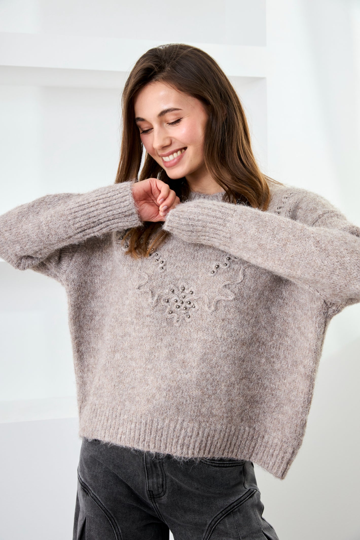 NKN Nekane NM.ALVETA Sweater With Wool And Handcrafted Embroidery And Studs