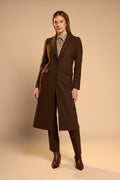 Shop the Bariloche 4045455 Petrel Women's Coat in Chocolate at Dotique. A beautifully tailored longline coat with a classic silhouette, rich brown finish and timeless styling for every season.