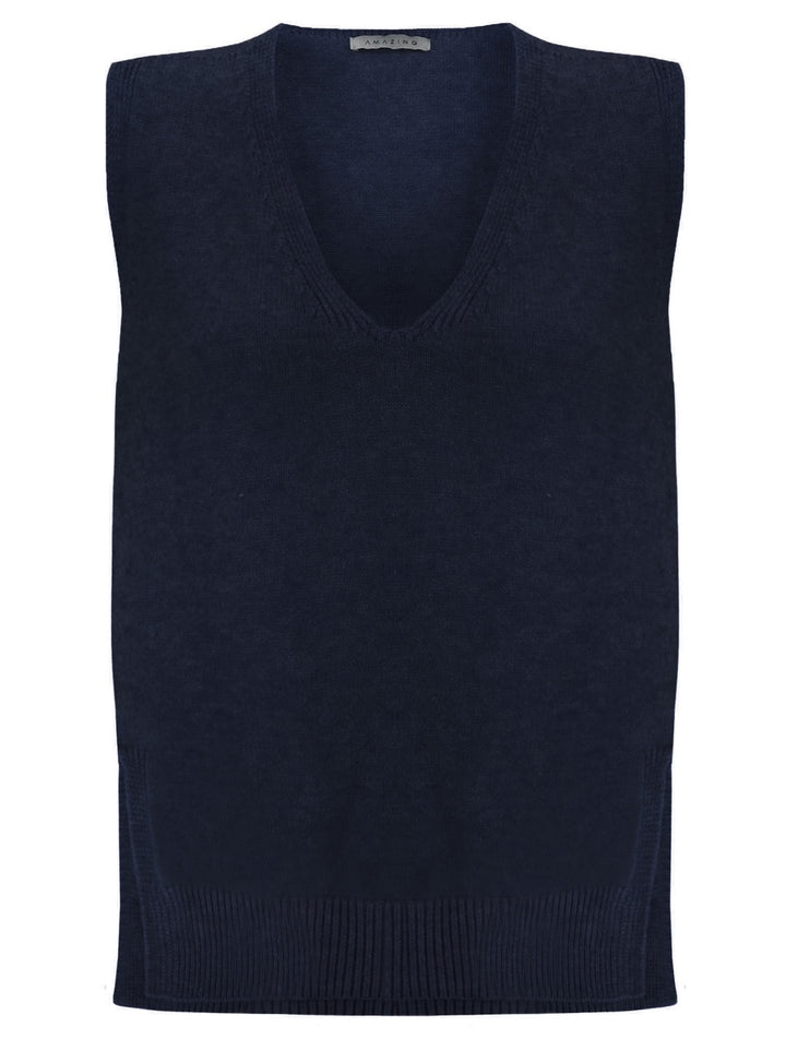 Amazing Woman Pixie V Neck Knitted Tank Jumper (Various Colours)