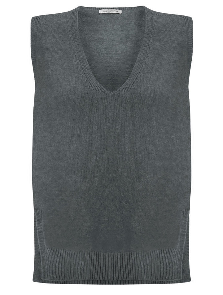 Amazing Woman Pixie V Neck Knitted Tank Jumper (Various Colours)