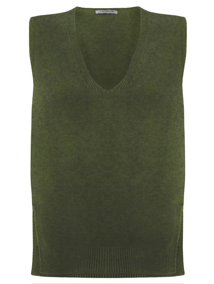 Amazing Woman Pixie V Neck Knitted Tank Jumper (Various Colours)