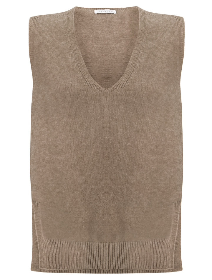 Amazing Woman Pixie V Neck Knitted Tank Jumper (Various Colours)