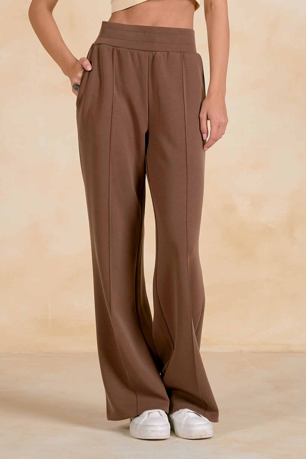 Elan SC2771 Elastic Waist Pants Light Brown