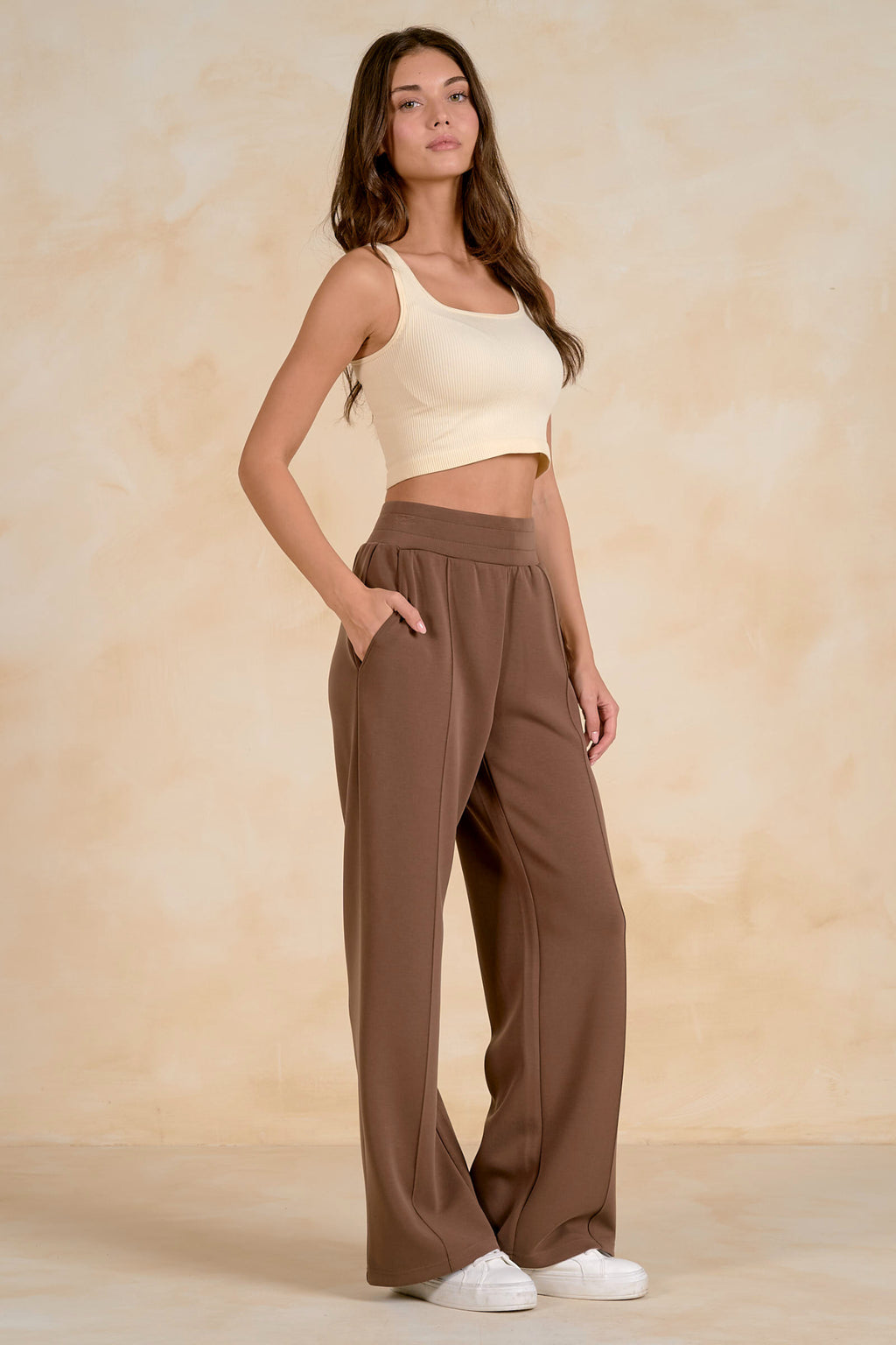 Elan SC2771 Elastic Waist Pants Light Brown