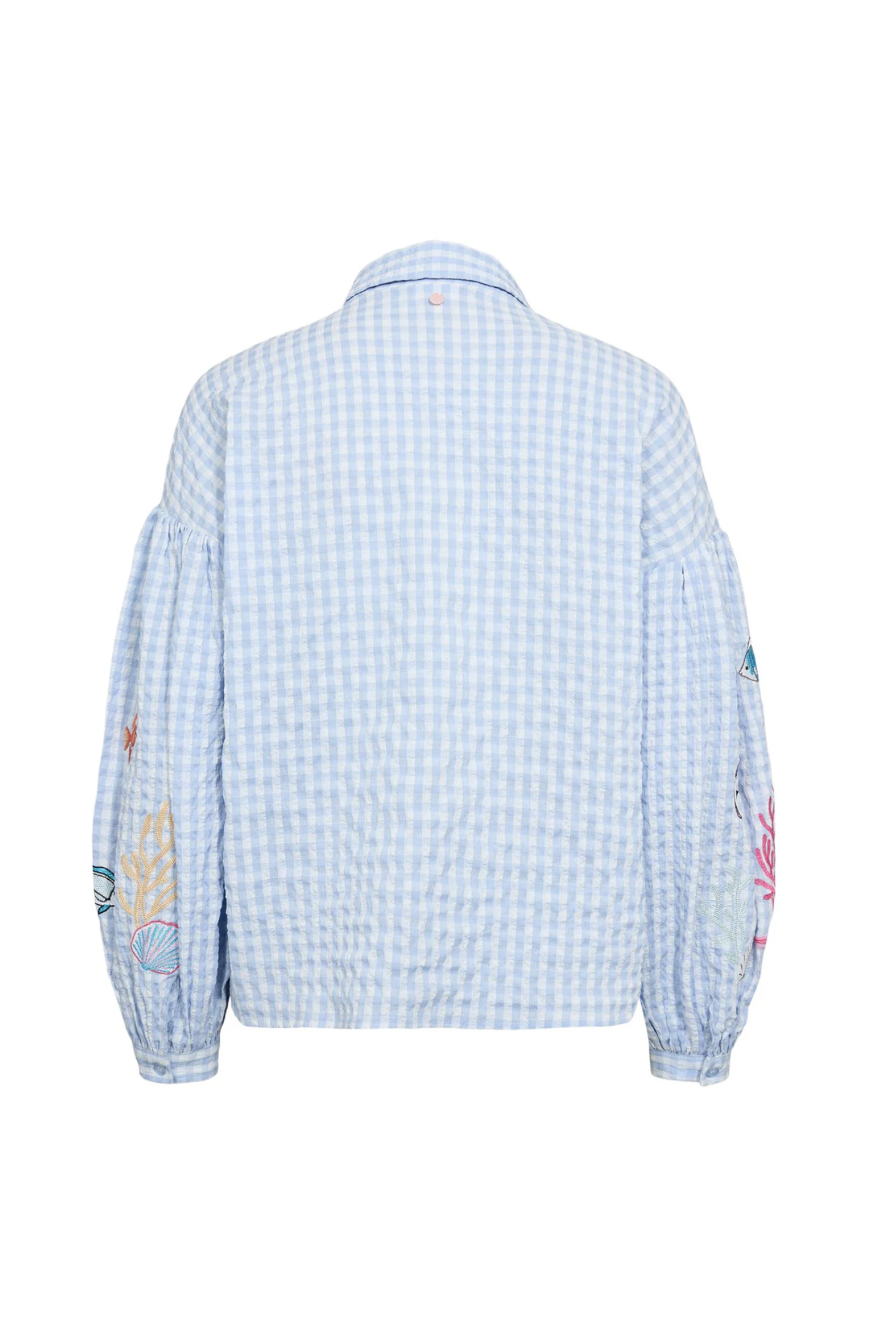 Numph 706787 Nusurfer Gingham Embroidered Shirt Placid Blue