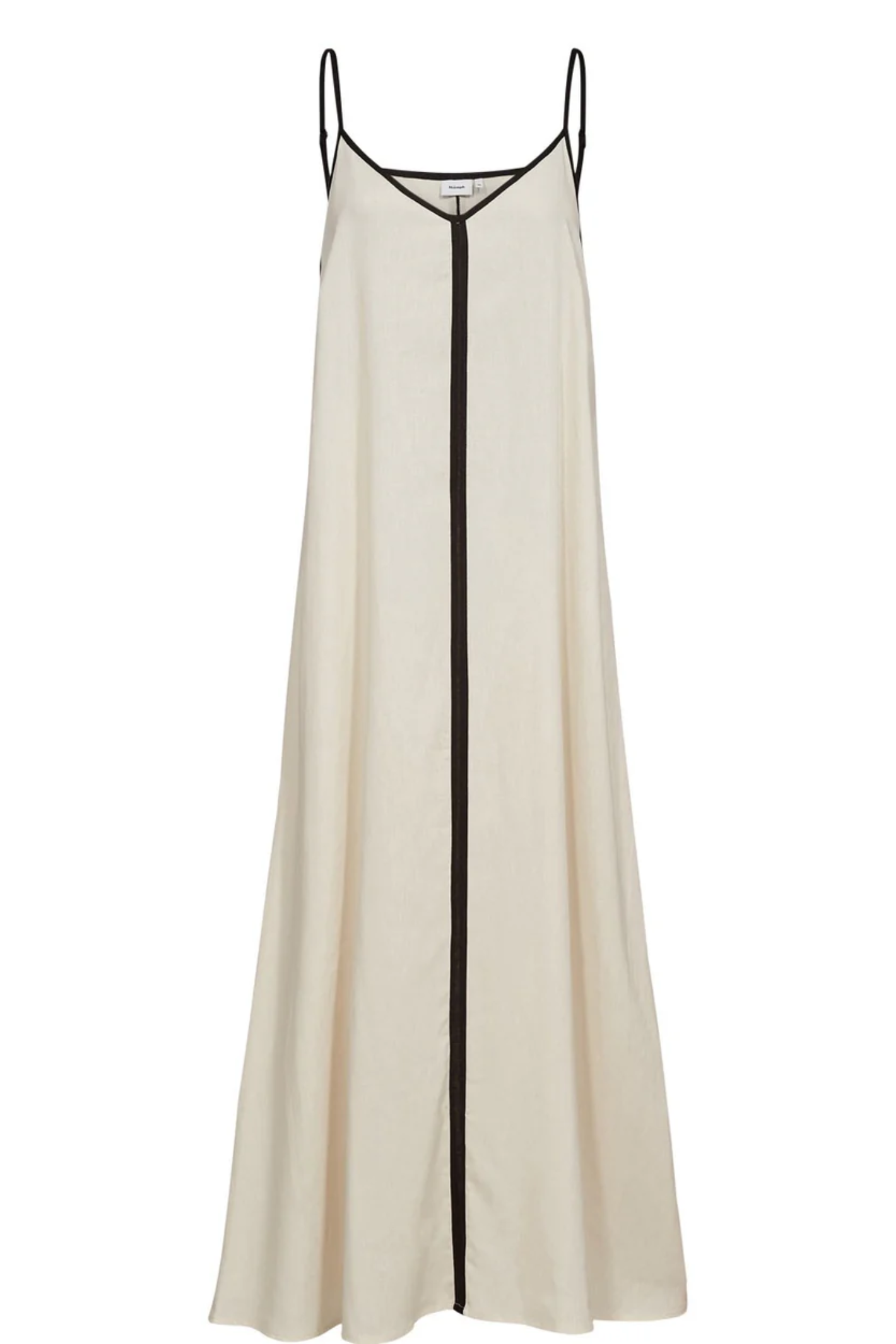 Numph 706765 Nualani Dress Whitecap Gray with thin black straps and central black trim by Numph, shop Numph at Dotique.