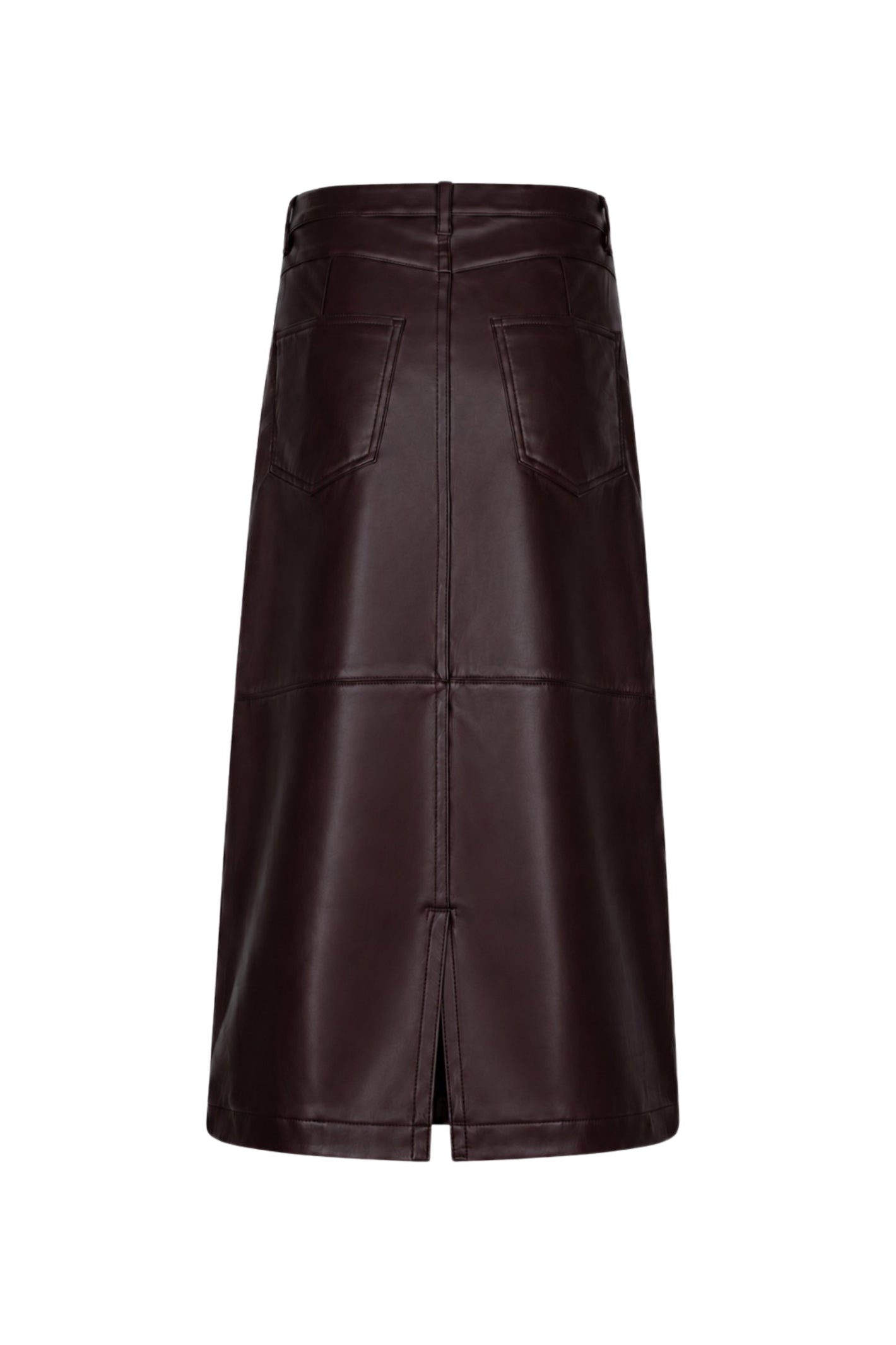 Red Button SRB5078 Alina Faux Leather Skirt Burgundy