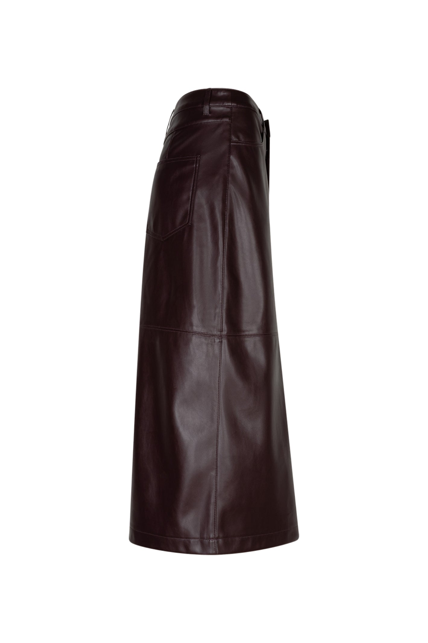 Red Button SRB5078 Alina Faux Leather Skirt Burgundy