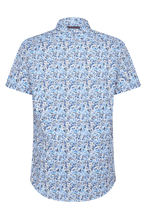 A Fish Named Fred 31.053 Short Sleeve Men's Shirt Citrus - Cobalt - Dotique