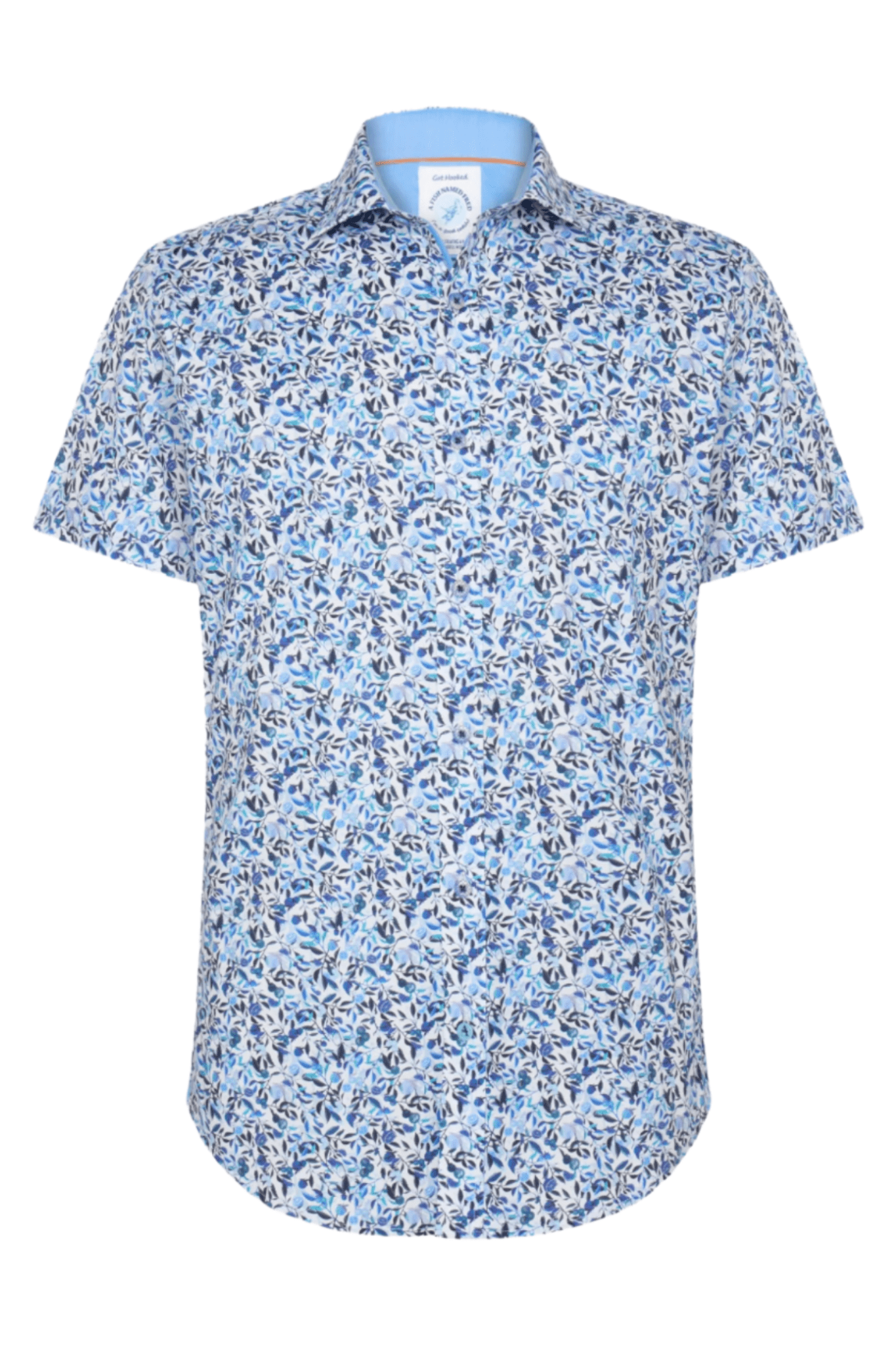 A Fish Named Fred 31.053 Short Sleeve Men's Shirt Citrus - Cobalt - Dotique