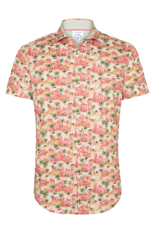 A Fish Named Fred 31.062 Short Sleeve Men's Shirt Oasis Rose Pink - Dotique