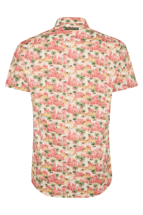 A Fish Named Fred 31.062 Short Sleeve Men's Shirt Oasis Rose Pink - Dotique