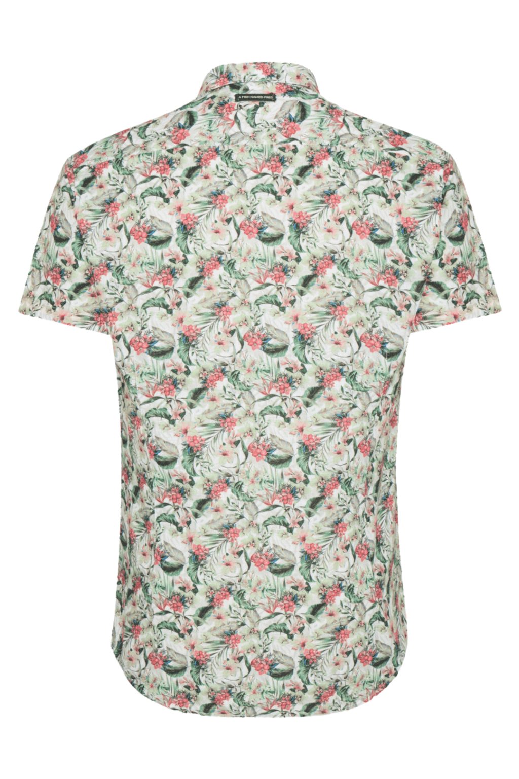 A Fish Named Fred 31.065 Short Sleeve Men's Shirt Floral Light Green - Dotique