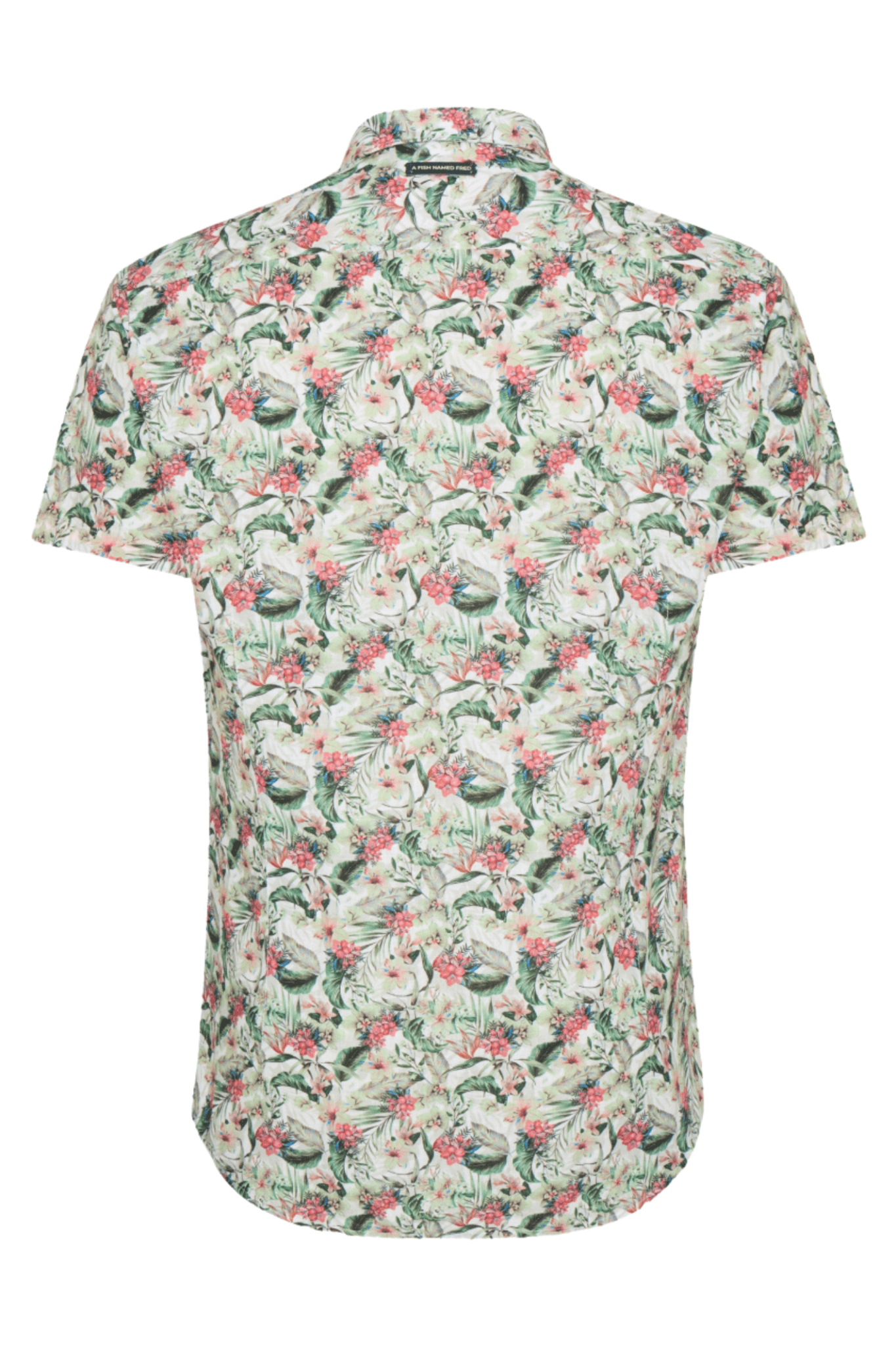 A Fish Named Fred 31.065 Short Sleeve Men's Shirt Floral Light Green - Dotique