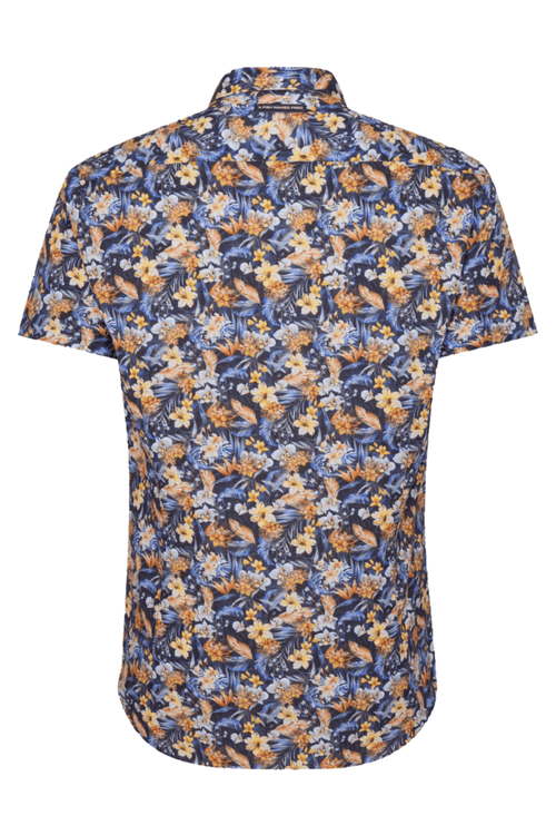 A Fish Named Fred 31.065 Short Sleeve Men's Shirt Floral Navy - Dotique