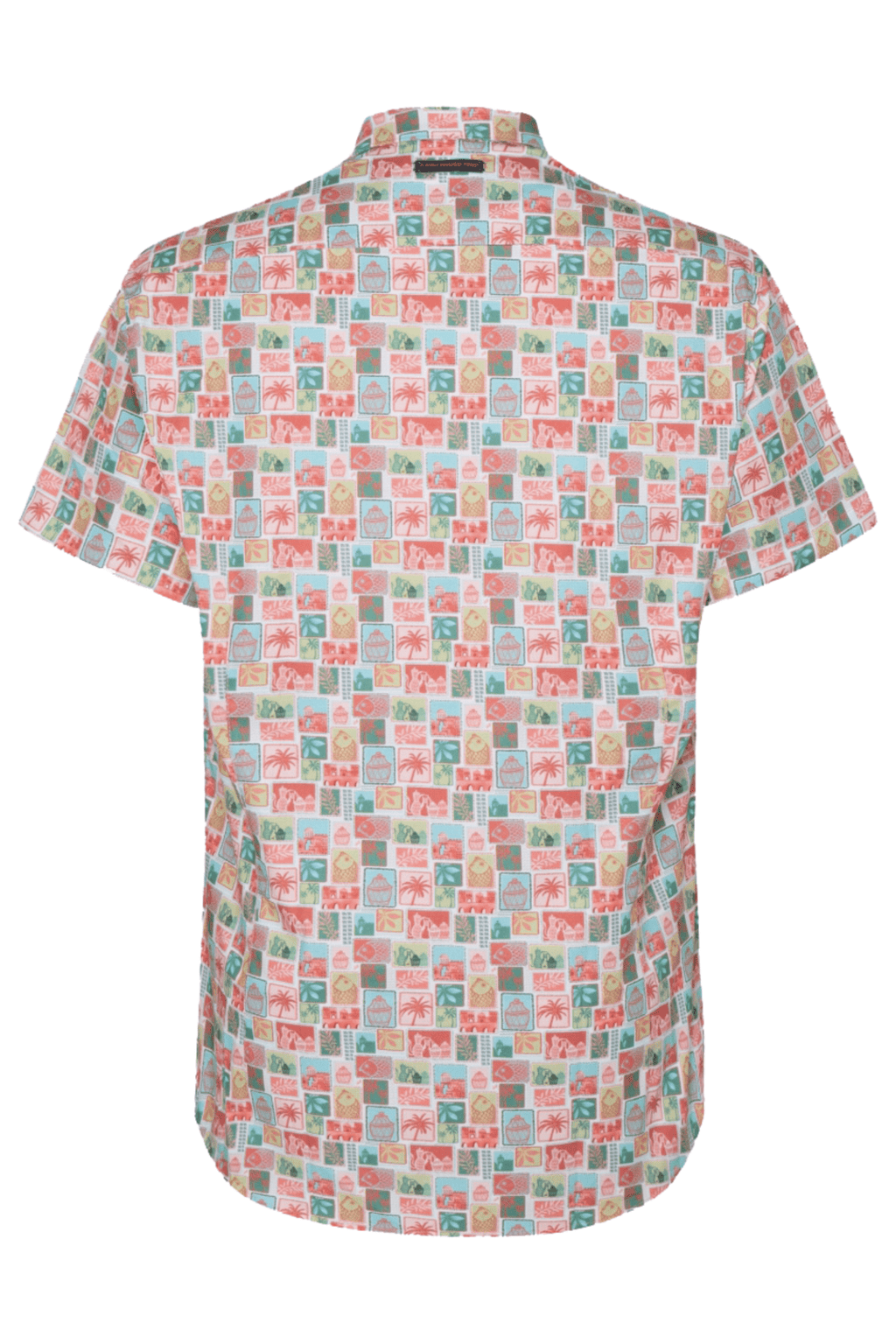 A Fish Named Fred 31.068 Short Sleeve Men's Shirt Rose Pink Stamps - Dotique