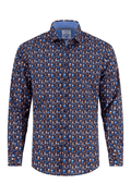 Patterned shirt with a collar on a white background
