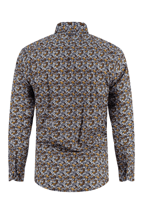 Whisky patterned men's shirt on a white background. Shop now at Dotique