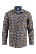 Whisky patterned men's shirt on a white background. Shop now at Dotique