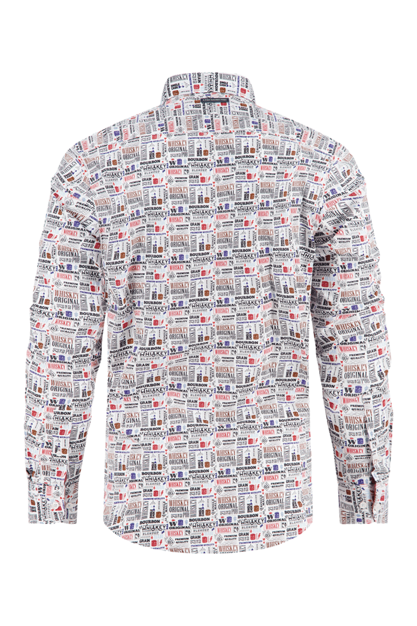 A Fish Named Fred 32.009 Shirt liquor text Off-White. Shop now at Dotique