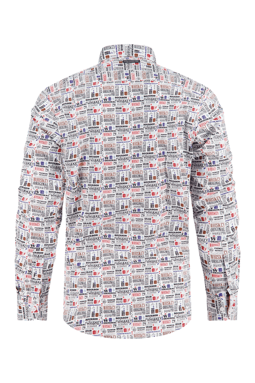 A Fish Named Fred 32.009 Shirt liquor text Off-White. Shop now at Dotique