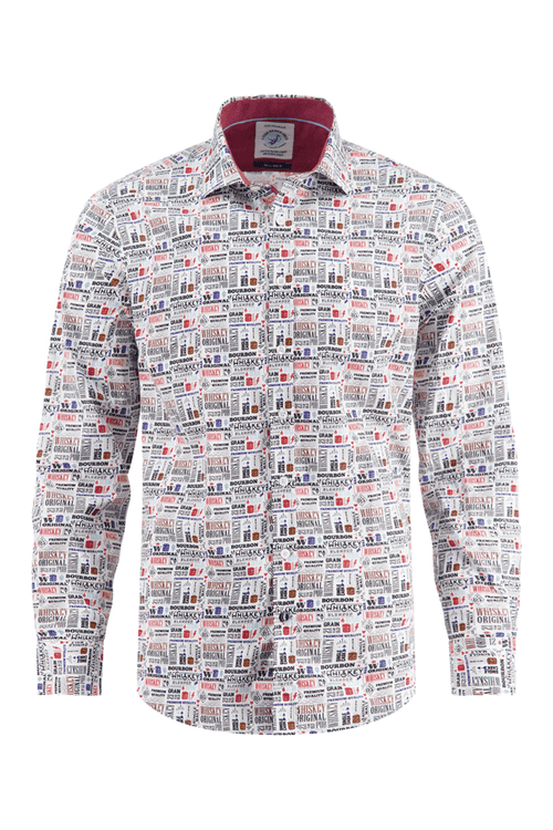 A Fish Named Fred 32.009 Shirt liquor text Off-White. Shop now at Dotique