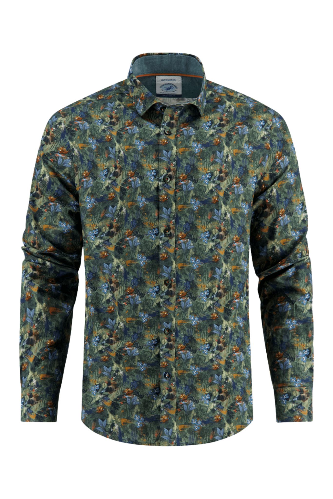 A Fish Named Fred Men's Shirt Watercolor Highland Dark Green