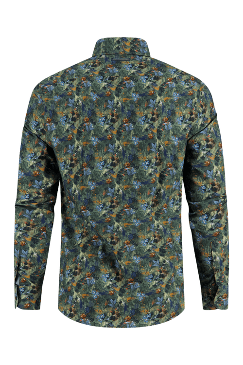 A Fish Named Fred Men's Shirt Watercolor Highland Dark Green