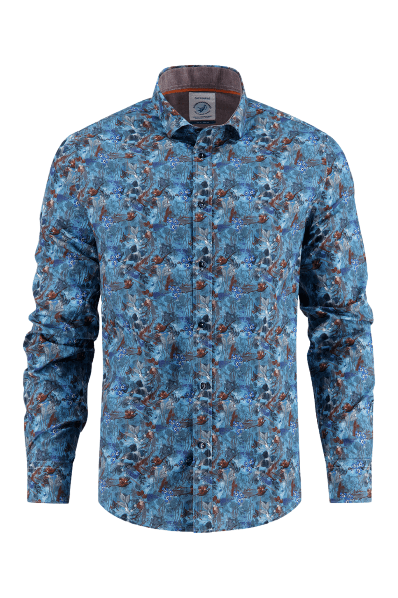 A Fish Named Fred 32.019 Shirt Watercolor Highland Jeans Blue. Shop now at Dotique