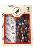 Two-pack of patterned fabric swatches in a decorative box with 'A Fish Named Fred' branding.