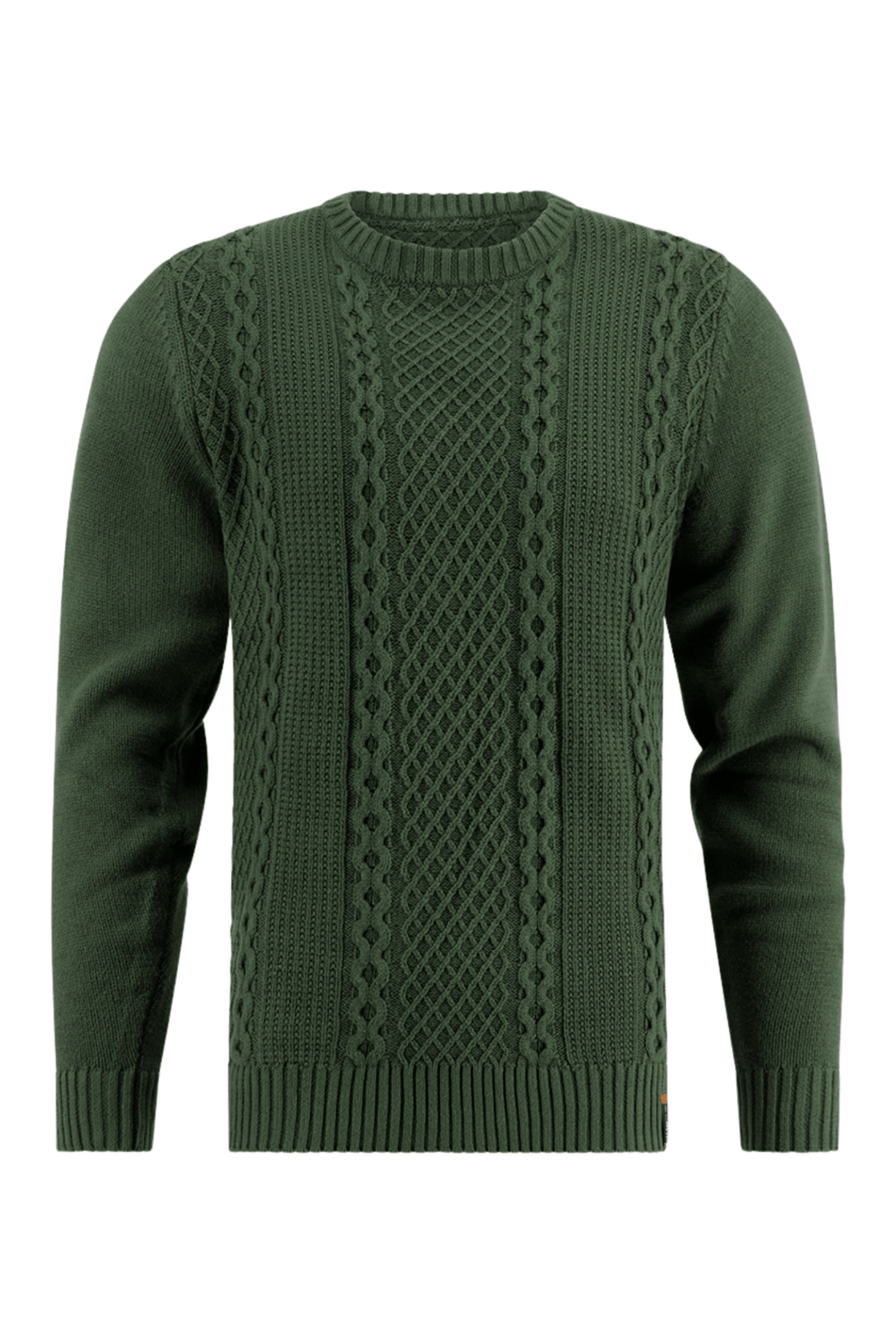 A Fish Named Fred Men's Cable Dark Green Sweater