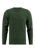 A Fish Named Fred Men's Cable Dark Green Sweater