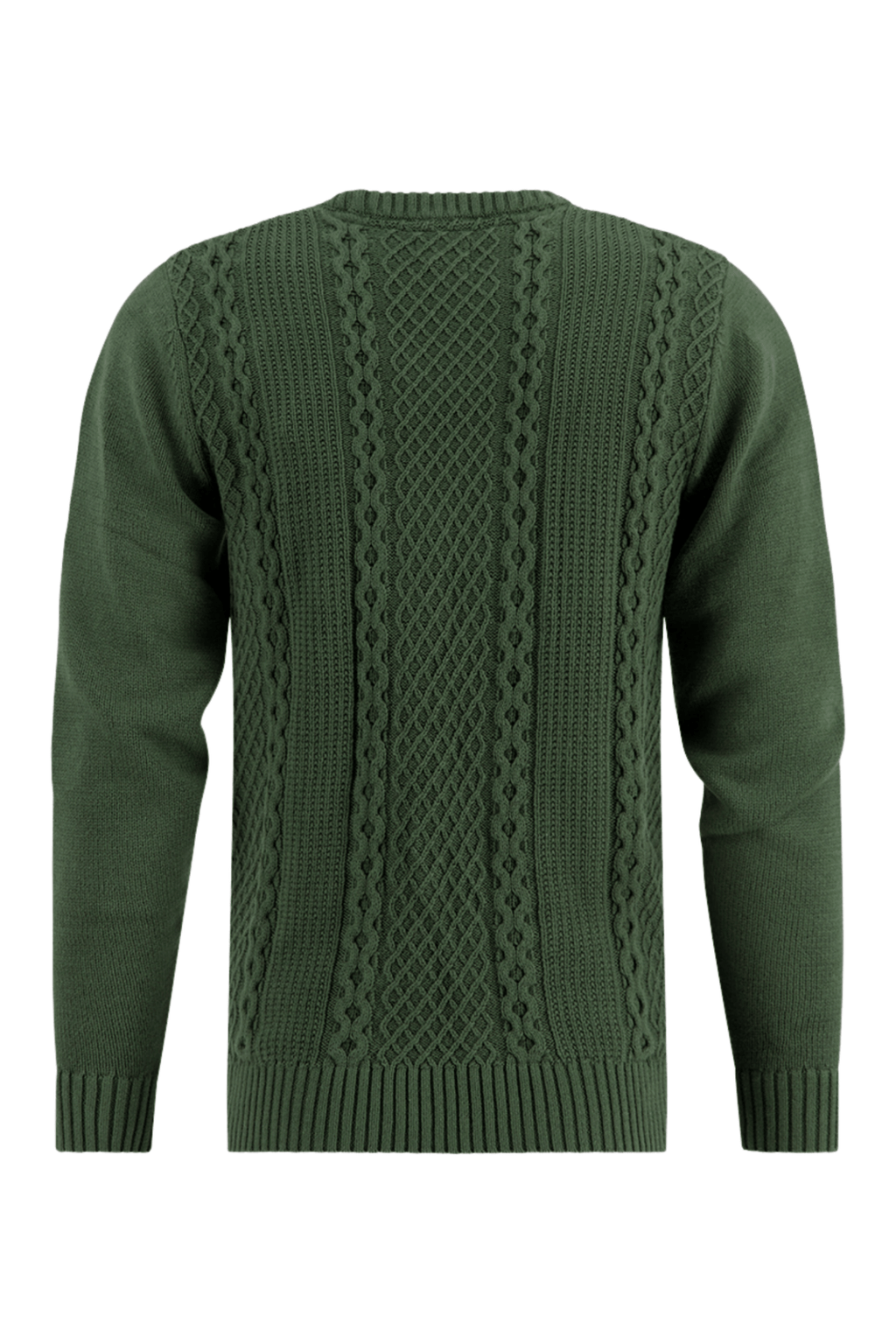 A Fish Named Fred Men's Cable Dark Green Sweater