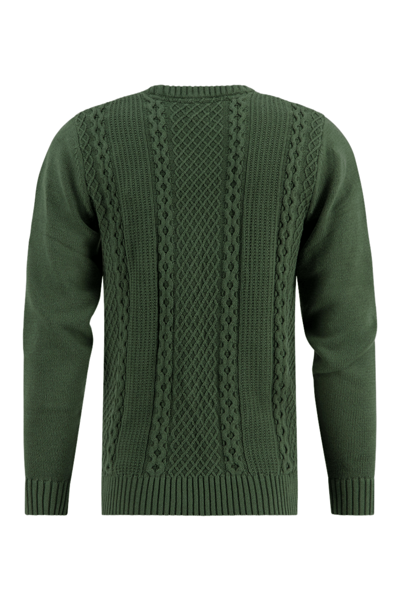 A Fish Named Fred Men's Cable Dark Green Sweater