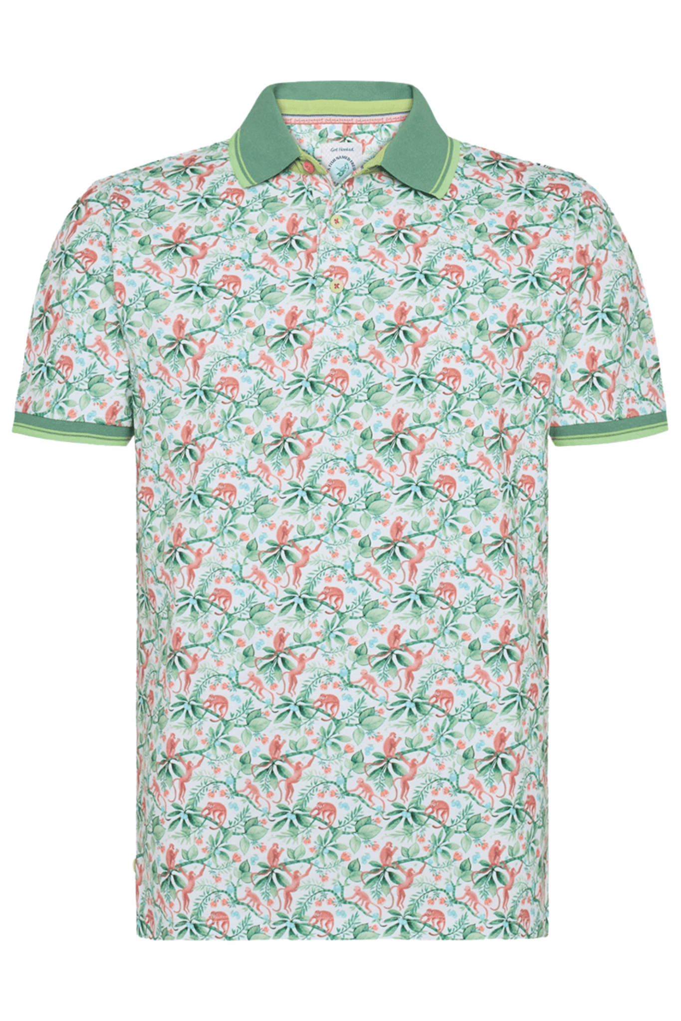 A Fish Named Fred Men's Polo Shirt 31.302 Light Green Monkey - Dotique