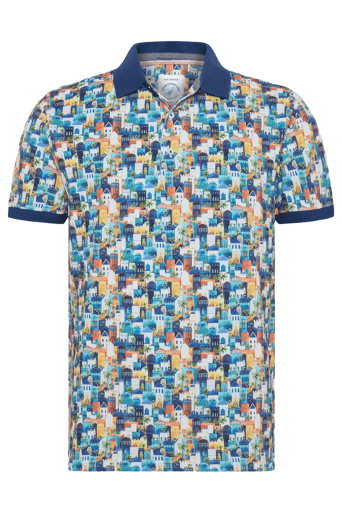 A Fish Named Fred Men's Polo Shirt 31.305 Multicolour Blue Town - Dotique