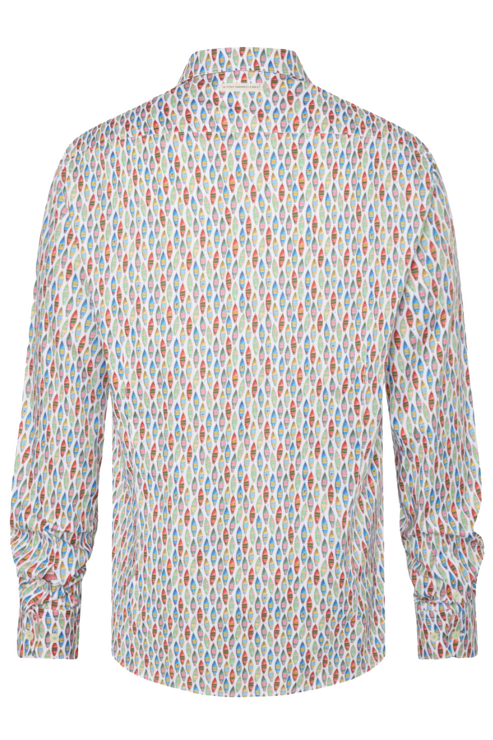 A Fish Named Fred Men's Shirt Boat - Multi Colour Green 31.017
