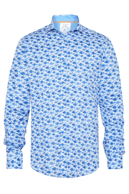 A Fish Named Fred Men's Shirt Fish - Cobalt 31.016