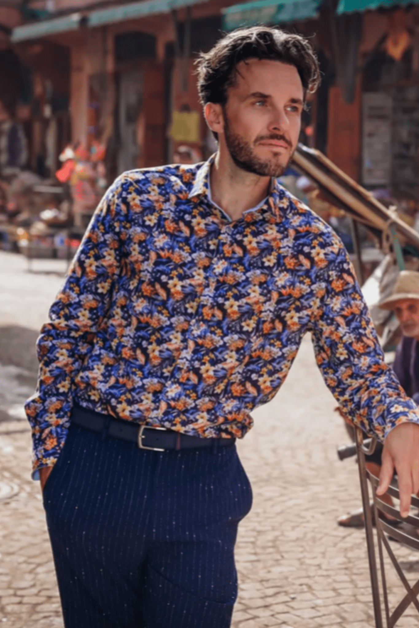 A Fish Named Fred Men's Shirt Floral - Navy 31.015