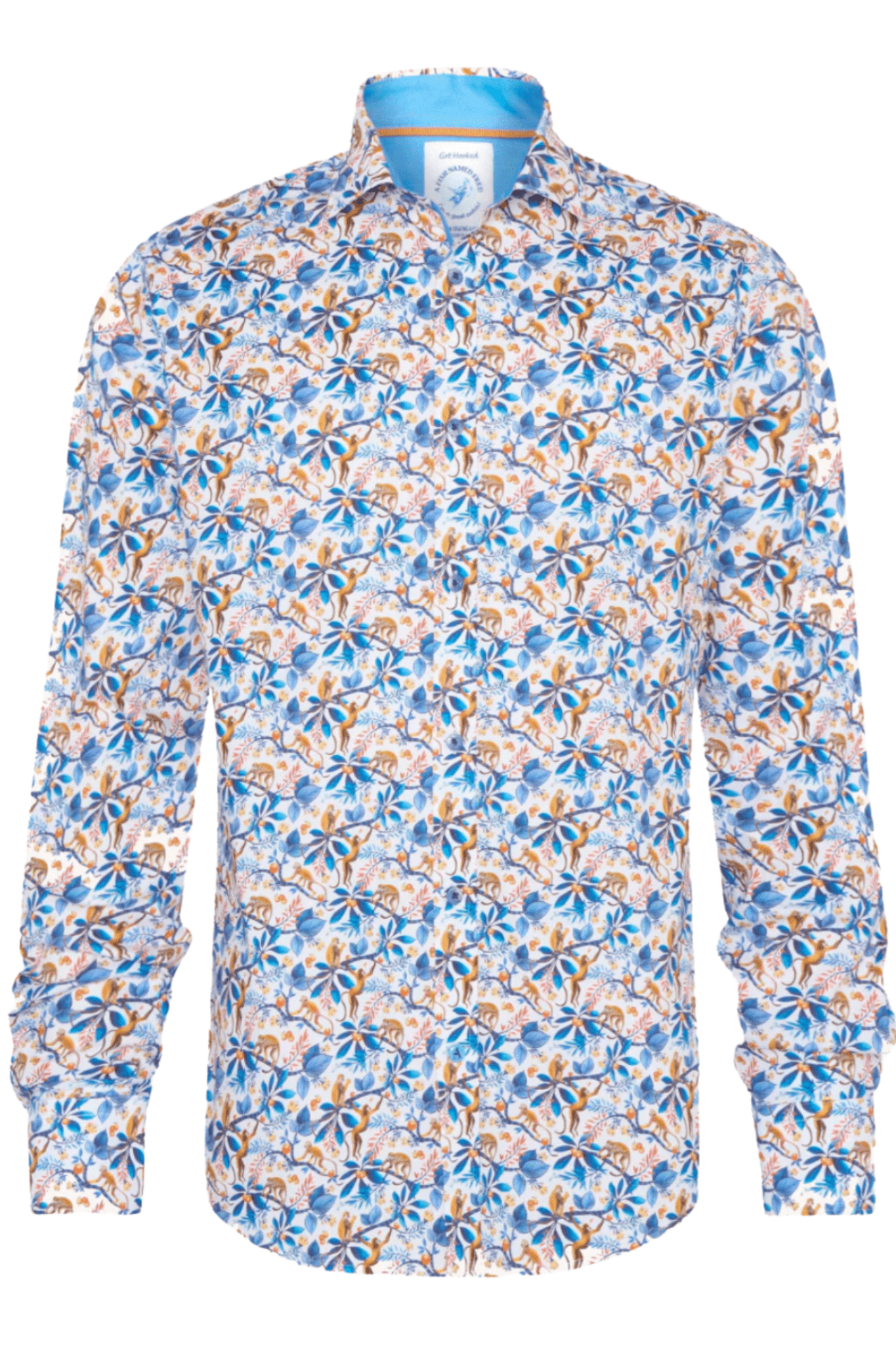 A Fish Named Fred Men's Shirt Monkey - Cobalt 31.010