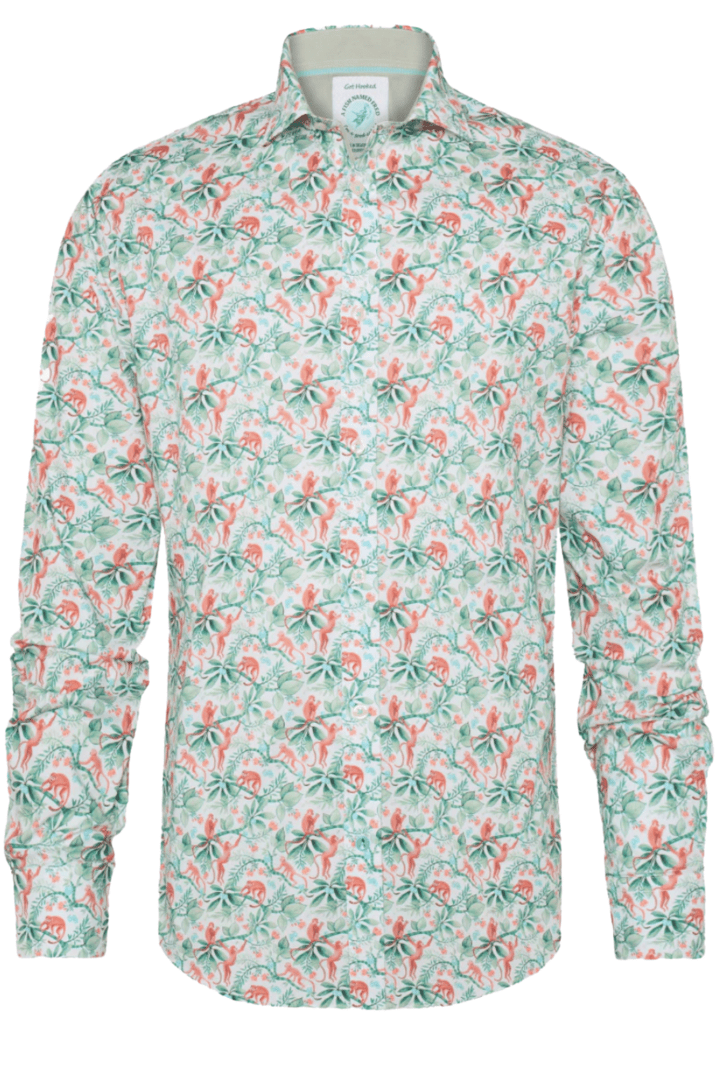 A Fish Named Fred Men's Shirt Monkey - Light Green 31.010