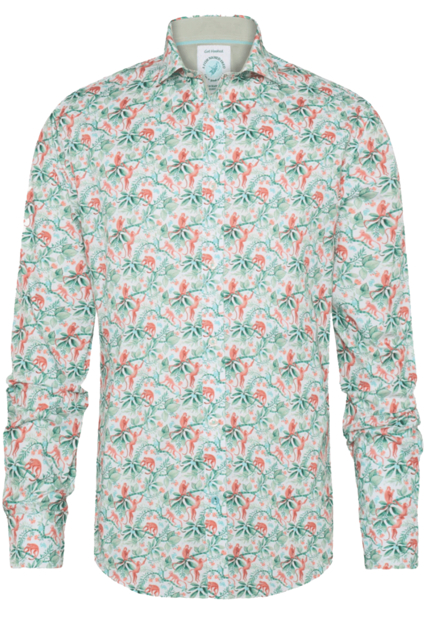 A Fish Named Fred Men's Shirt Monkey - Light Green 31.010