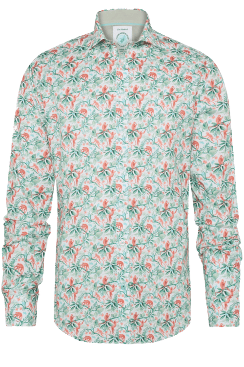 A Fish Named Fred Men's Shirt Monkey - Light Green 31.010