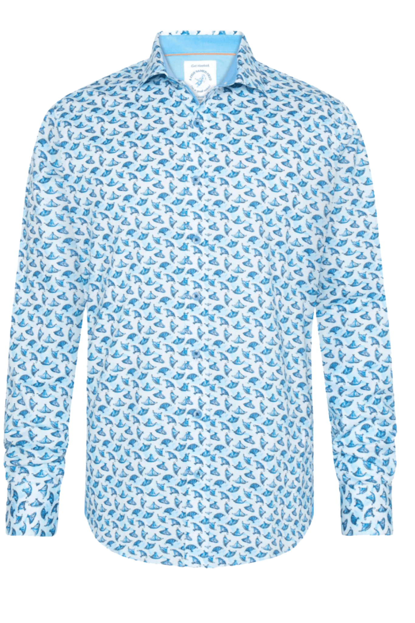 A Fish Named Fred Men’s Shirt Tajine Light Blue 31.001